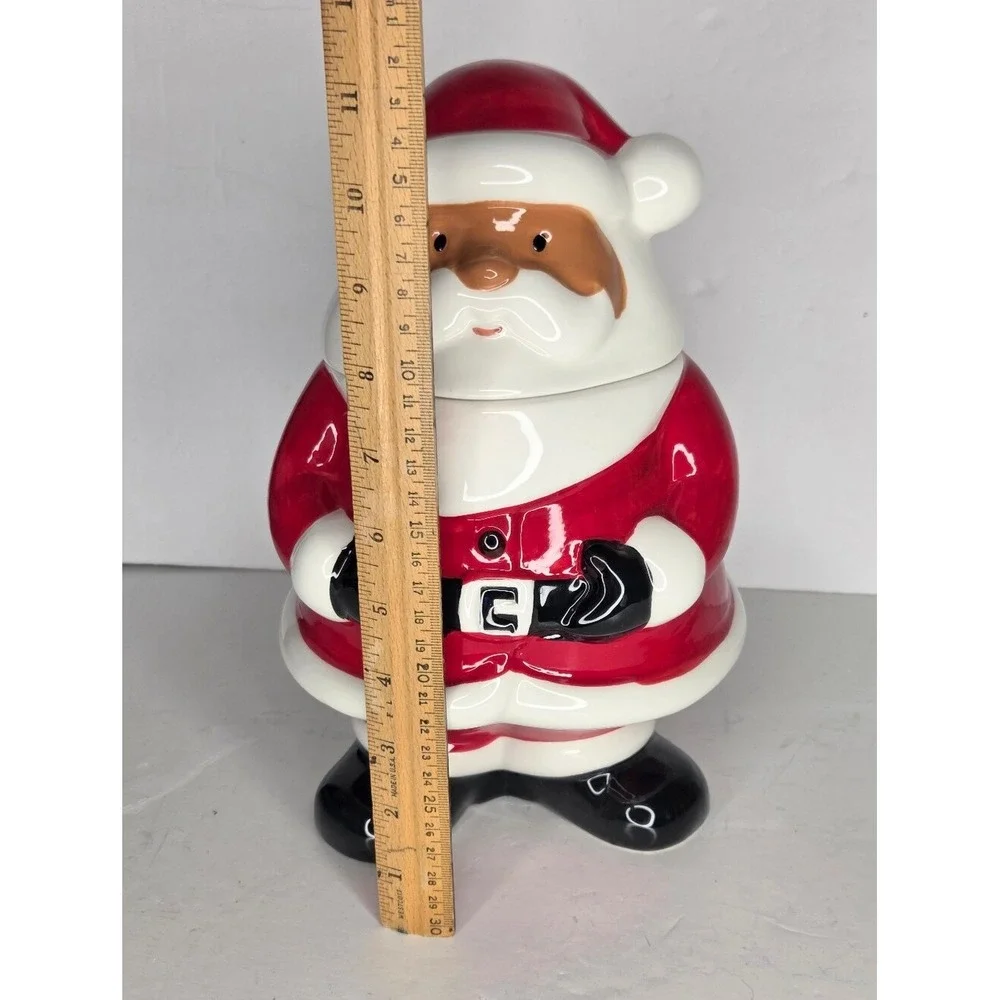 Holiday‎ Time Santa Christmas Cookie Jar Earthenware